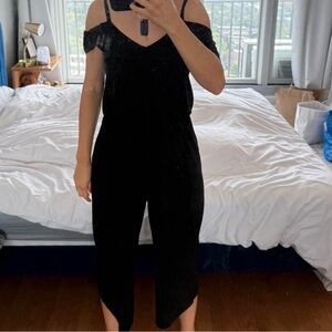 Cable & Gauge Black Cold Shoulder Jumpsuit